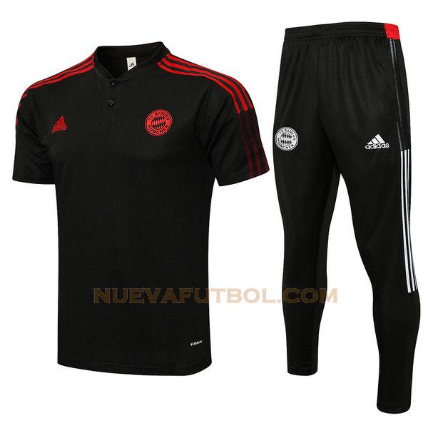 camiseta polo bayern de múnich conjunto 2021 2022 negro hombre