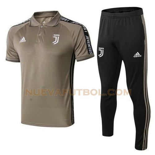 camiseta polo juventus conjunto 2019-2020 marron negro hombre