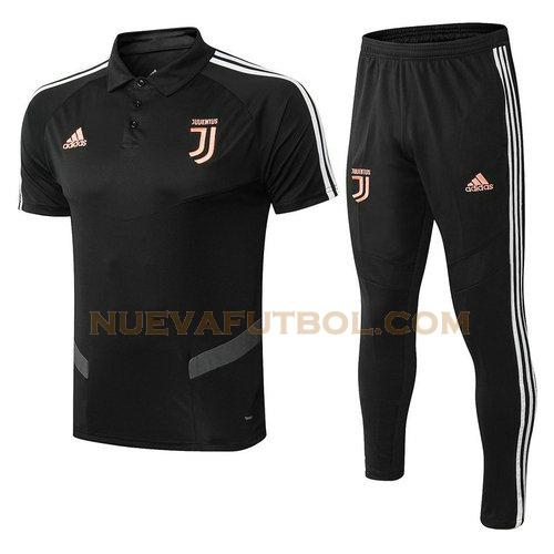 camiseta polo juventus conjunto 2019-2020 negro naranja hombre