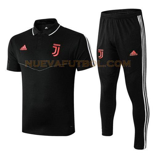 camiseta polo juventus conjunto 2019-20 negro rojo hombre