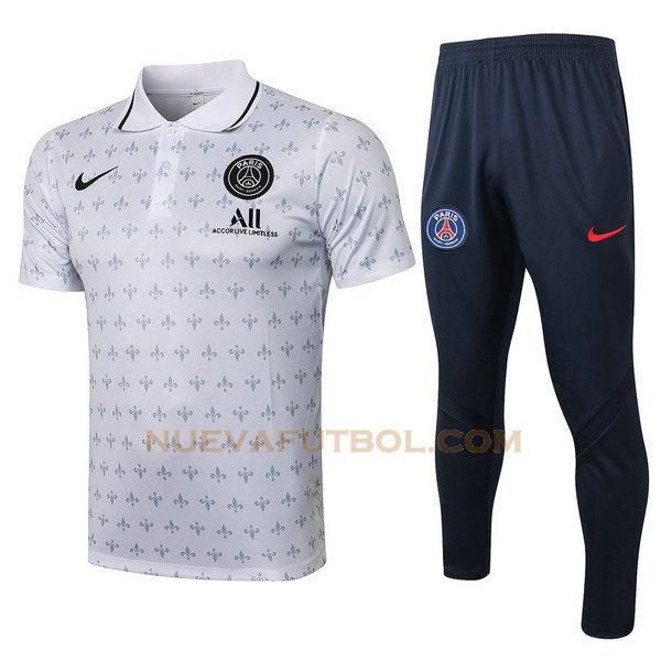 camiseta polo paris saint germain conjunto 2021 2022 blanco hombre