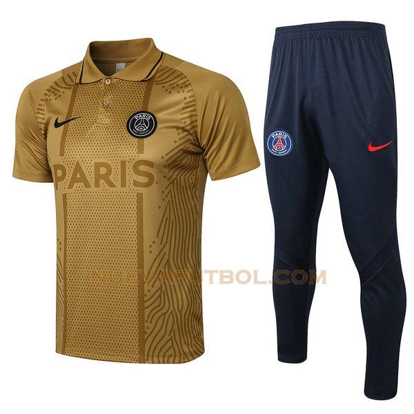 camiseta polo paris saint germain conjunto 2021 2022 oro hombre