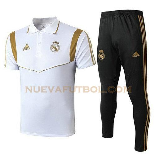 camiseta polo real madrid conjunto 19-20 negro blanco hombre