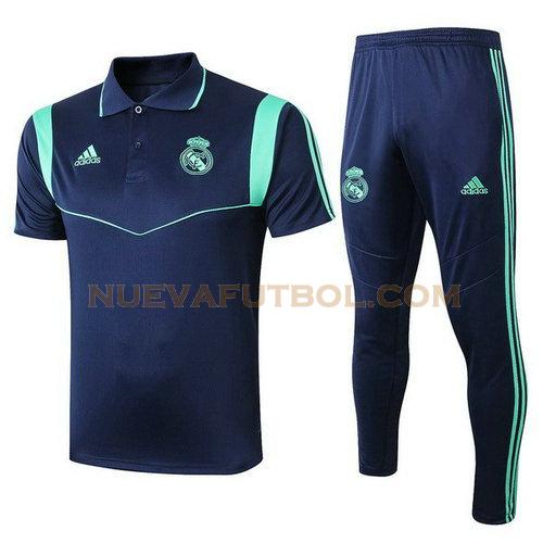 camiseta polo real madrid conjunto 2019-2020 azul marino hombre