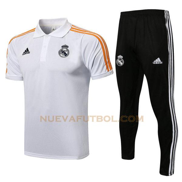 camiseta polo real madrid conjunto 2021 2022 blanco hombre