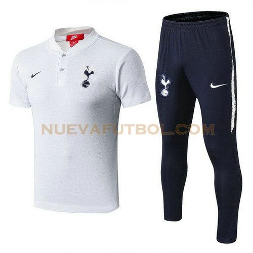 camiseta polo tottenham hotspur conjunto 2018-2019 blanco azul hombre