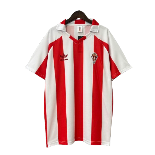 camiseta sporting de gijón 1986 1987 rojo blanco hombre