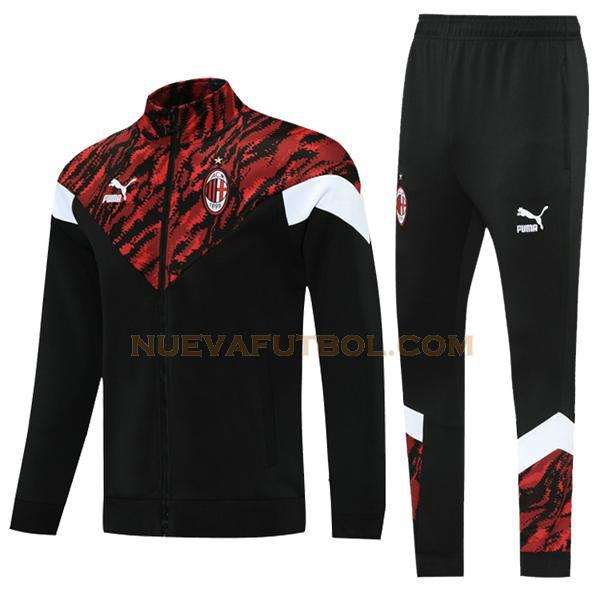 chandal ac milan conjunto 2021 2022 negro rojo hombre