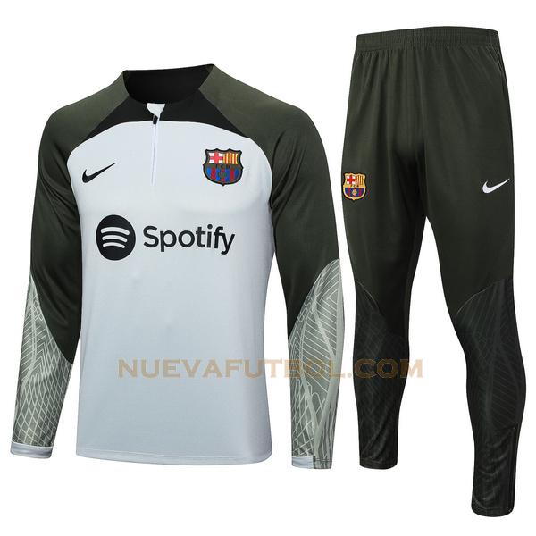 chandal barcelona conjunto 2023 2024 blanco verde hombre