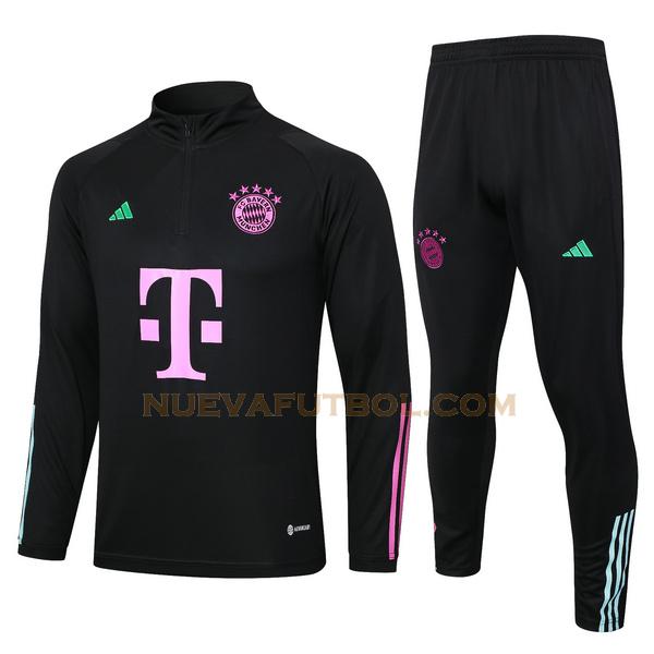 chandal bayern de múnich conjunto 2023 2024 negro hombre