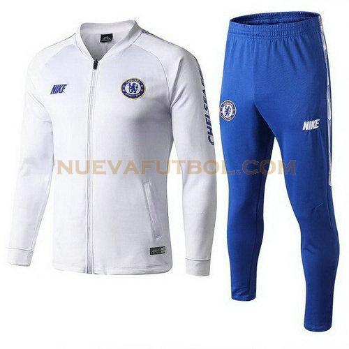 chandal chelsea 2019-2020 blanco azul hombre