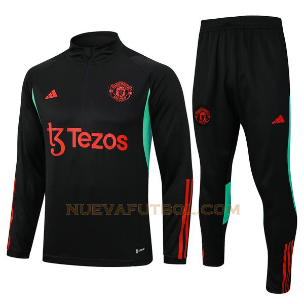 chandal manchester united conjunto 2023 2024 negro hombre