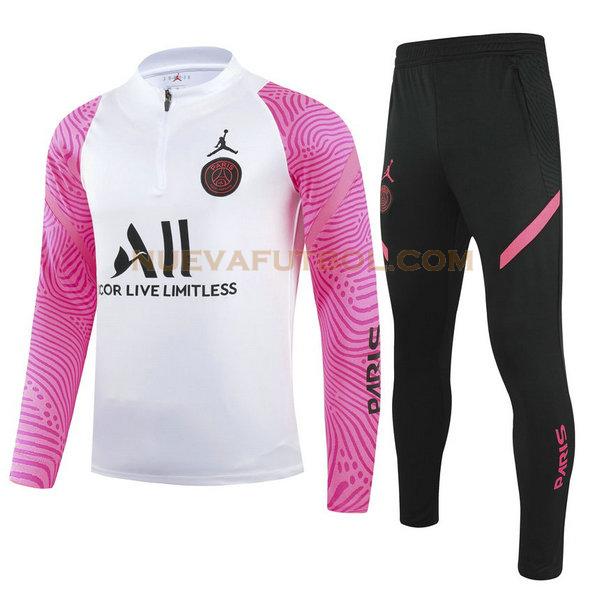 chandal paris saint germain conjunto 2021 2022 blanco rosa niño