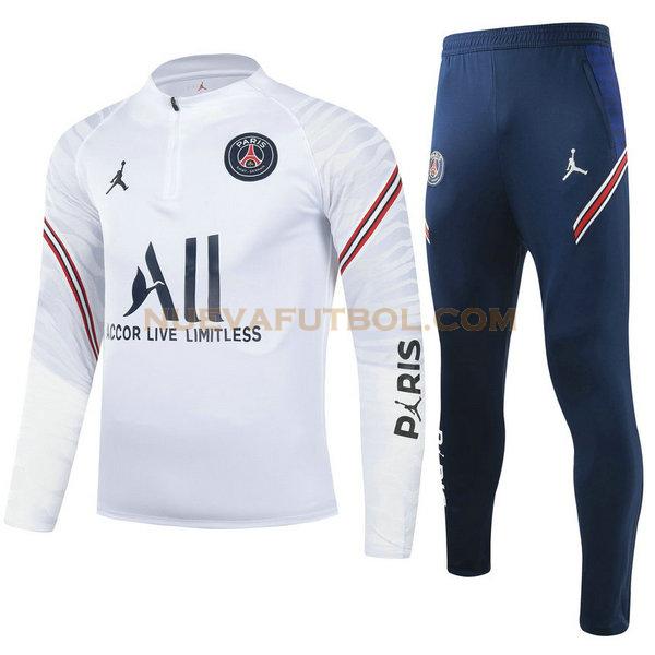 chandal paris saint germain conjunto 2021 22 blanco niño