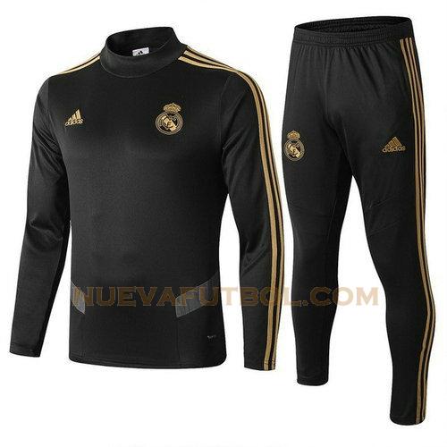 chandal real madrid 19-20 negro gris hombre