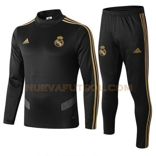 chandal real madrid 2019-2020 negro gris niño