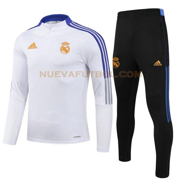 chandal real madrid conjunto 2021 2022 blanco niño