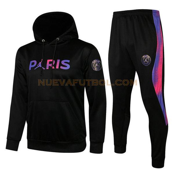 chaqueta paris saint germain conjunto 2021 2022 negro púrpura hombre