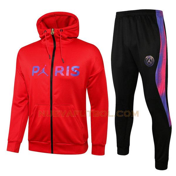 chaqueta paris saint germain conjunto 2021 2022 rojo hombre