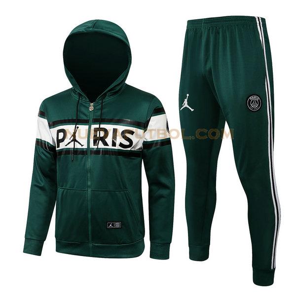 chaqueta paris saint germain conjunto 2021 2022 verde hombre