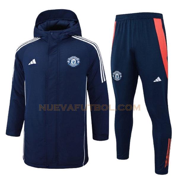 cotton padded clothes manchester united conjunto 2024 2025 azul hombre