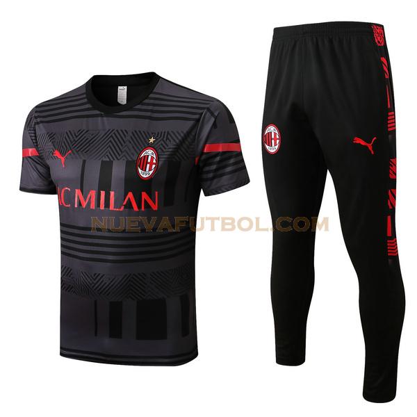 entrenamiento ac milan conjunto 2022 2023 negro hombre