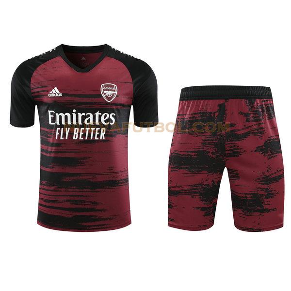 entrenamiento arsenal conjunto 2021 rojo negro hombre