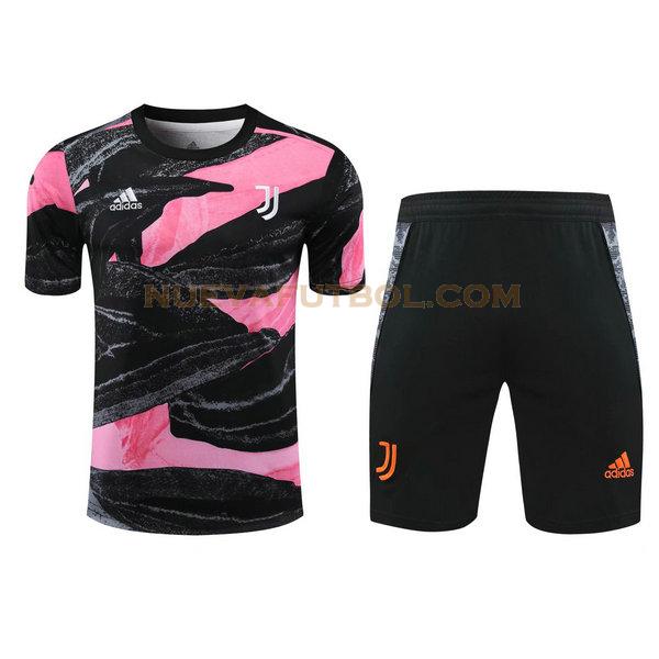 entrenamiento juventus conjunto 2021 negro rosa hombre