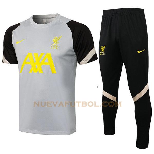 entrenamiento liverpool conjunto 2021 2022 gris hombre