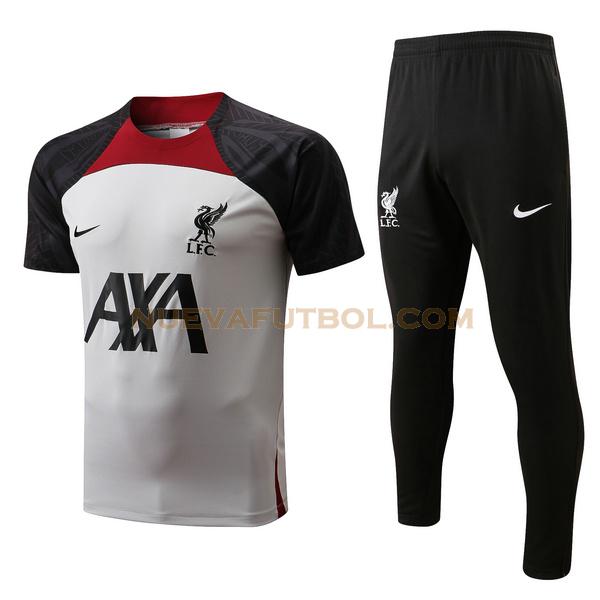 entrenamiento liverpool conjunto 2022 2023 blanco rojo negro hombre