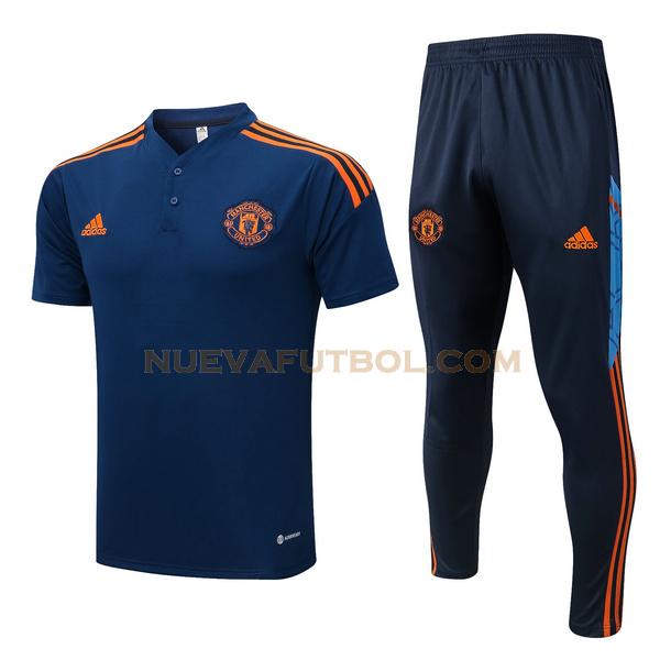 entrenamiento manchester united conjunto 2022 2023 azul hombre