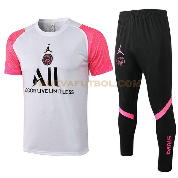 entrenamiento paris saint germain conjunto 2021 2022 blanco rosa hombre