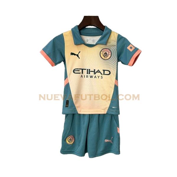 fourth camiseta manchester city 2024 2025 amarillo verde niño