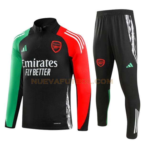 half zipper chandal arsenal conjunto 2024 2025 negro niño