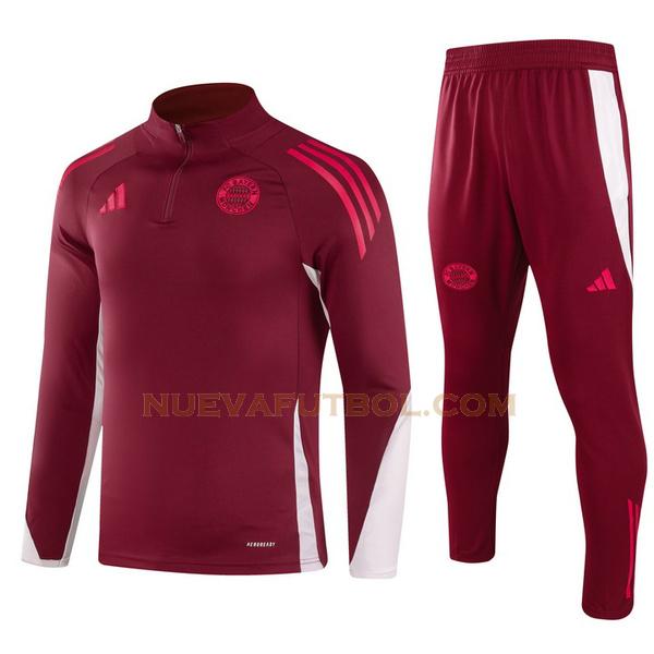 half zipper chandal bayern de múnich conjunto 2024 2025 rojo niño