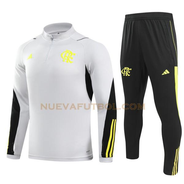 half zipper chandal flamengo conjunto 2024 gris niño