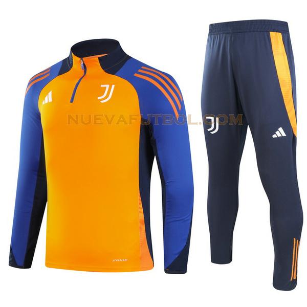 half zipper chandal juventus conjunto 2024 2025 naranja hombre