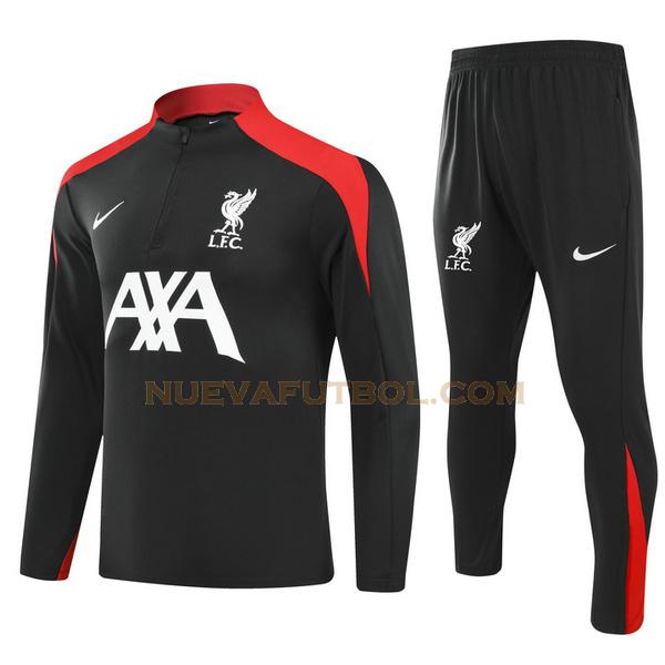 half zipper chandal liverpool conjunto 2024 2025 negro niño