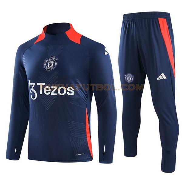 half zipper chandal manchester united conjunto 2024 2025 azul hombre