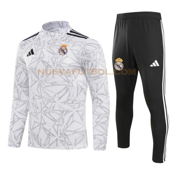 half zipper chandal real madrid conjunto 2024 2025 gris hombre