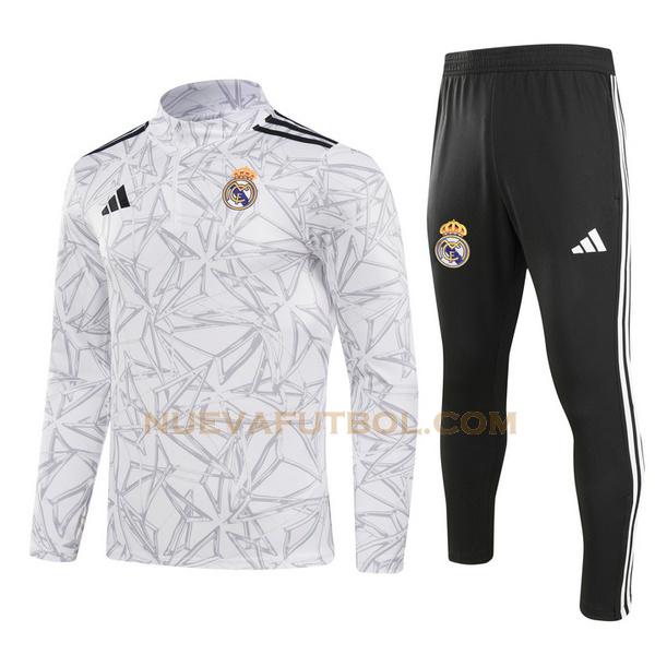 half zipper chandal real madrid conjunto 2024 2025 gris niño