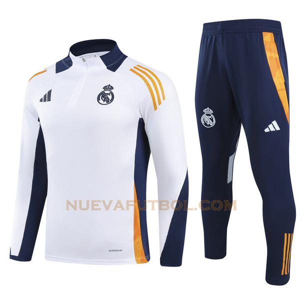 half zipper chandal real madrid conjunto 2024 25 azul blanco hombre