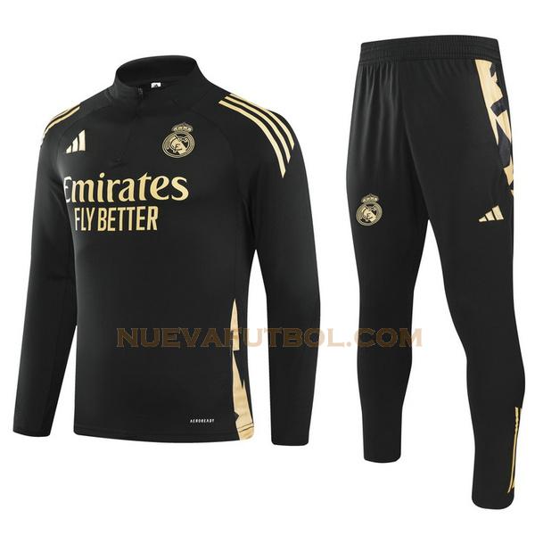 half zipper chandal real madrid conjunto 24 25 negro hombre