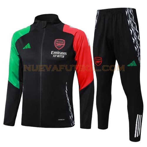 long zipper chandal arsenal conjunto 2024 2025 negro niño