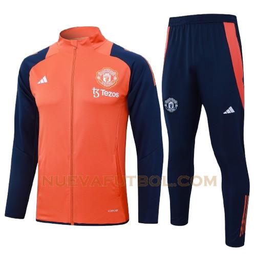 long zipper chandal manchester united conjunto 2024 2025 rojo niño