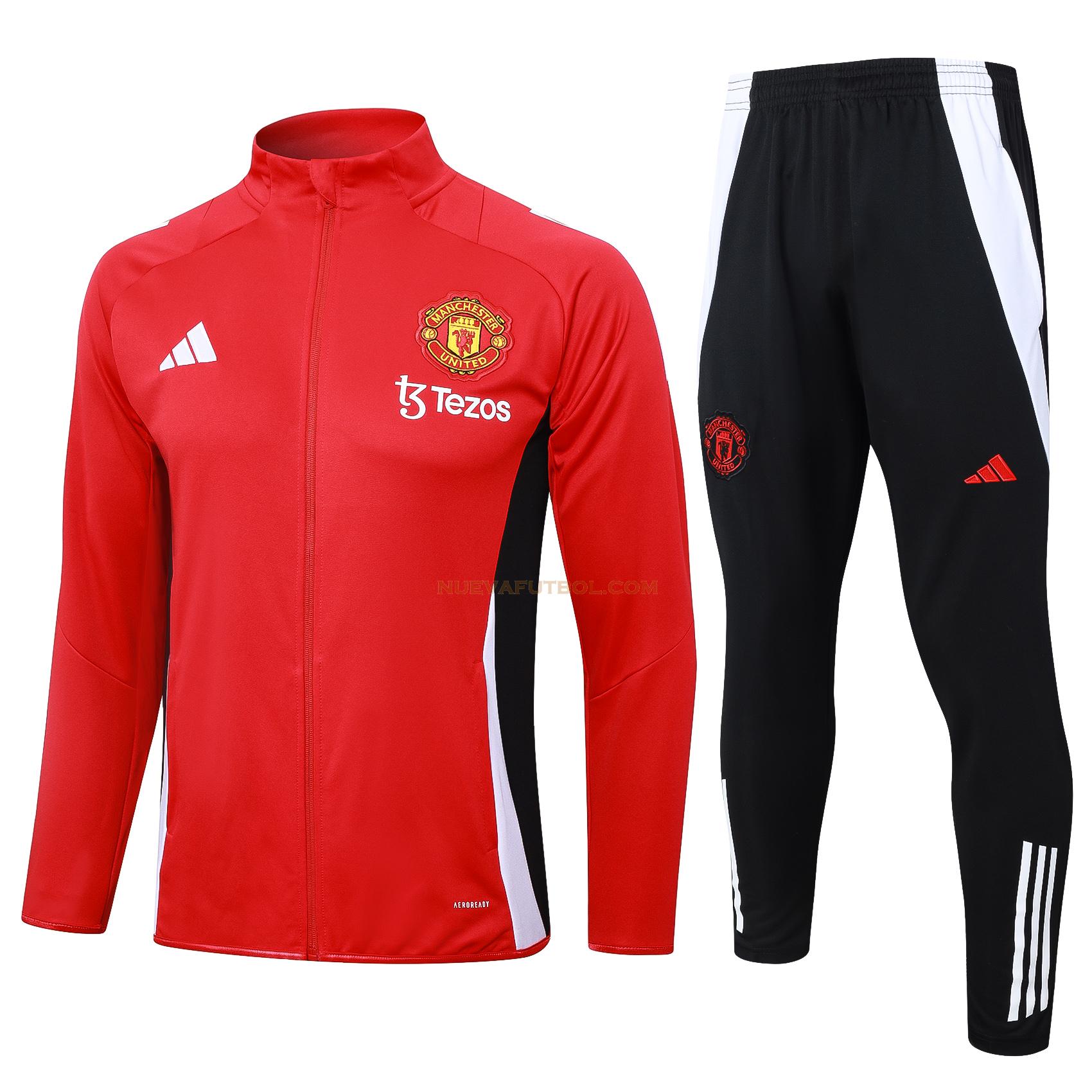 long zipper chandal manchester united conjunto 24 25 rojo hombre