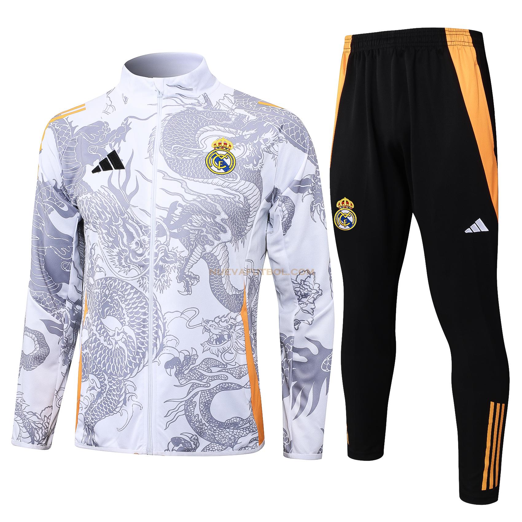 long zipper chandal real madrid conjunto 2024 2025 gris hombre