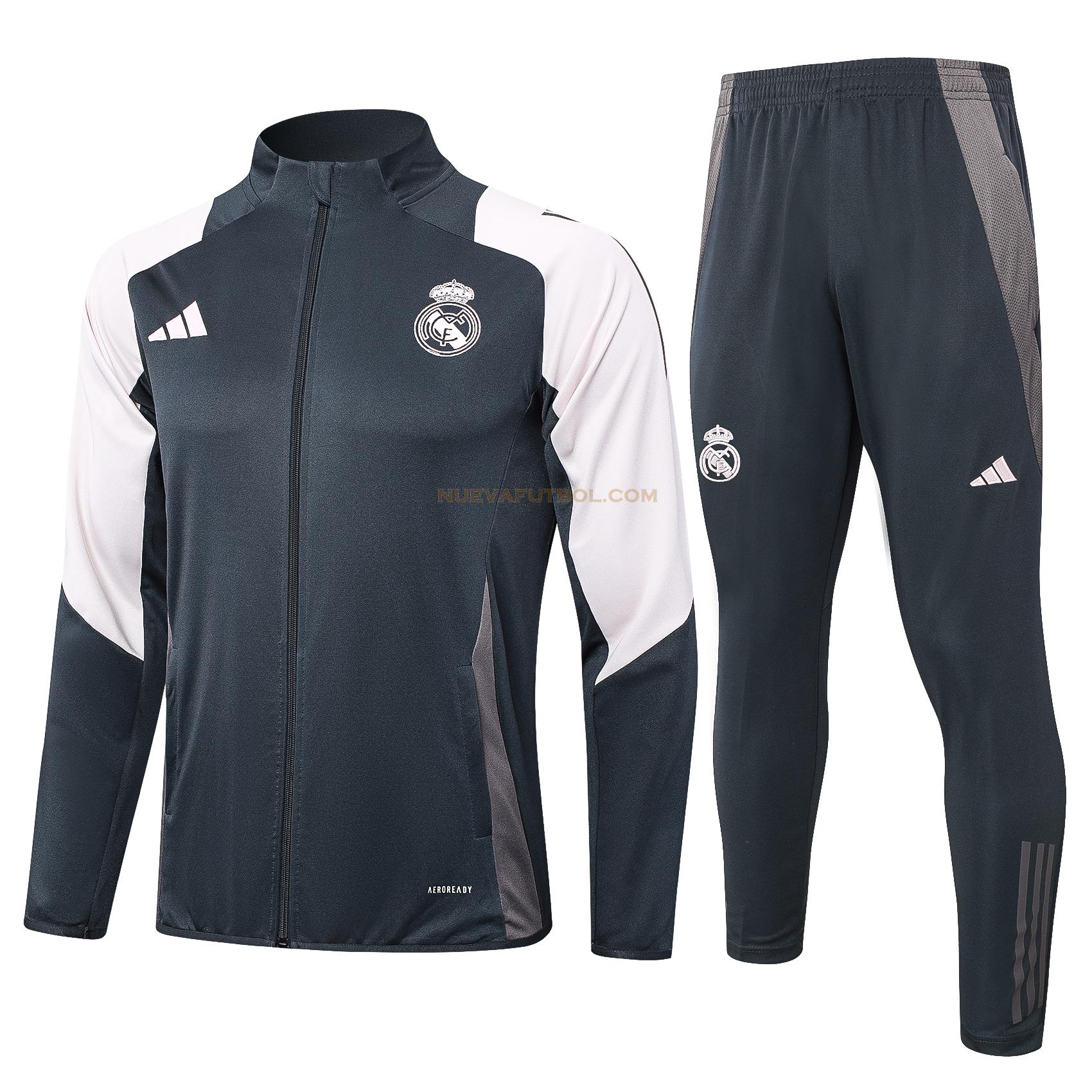 long zipper chandal real madrid conjunto 2024 2025 negro hombre