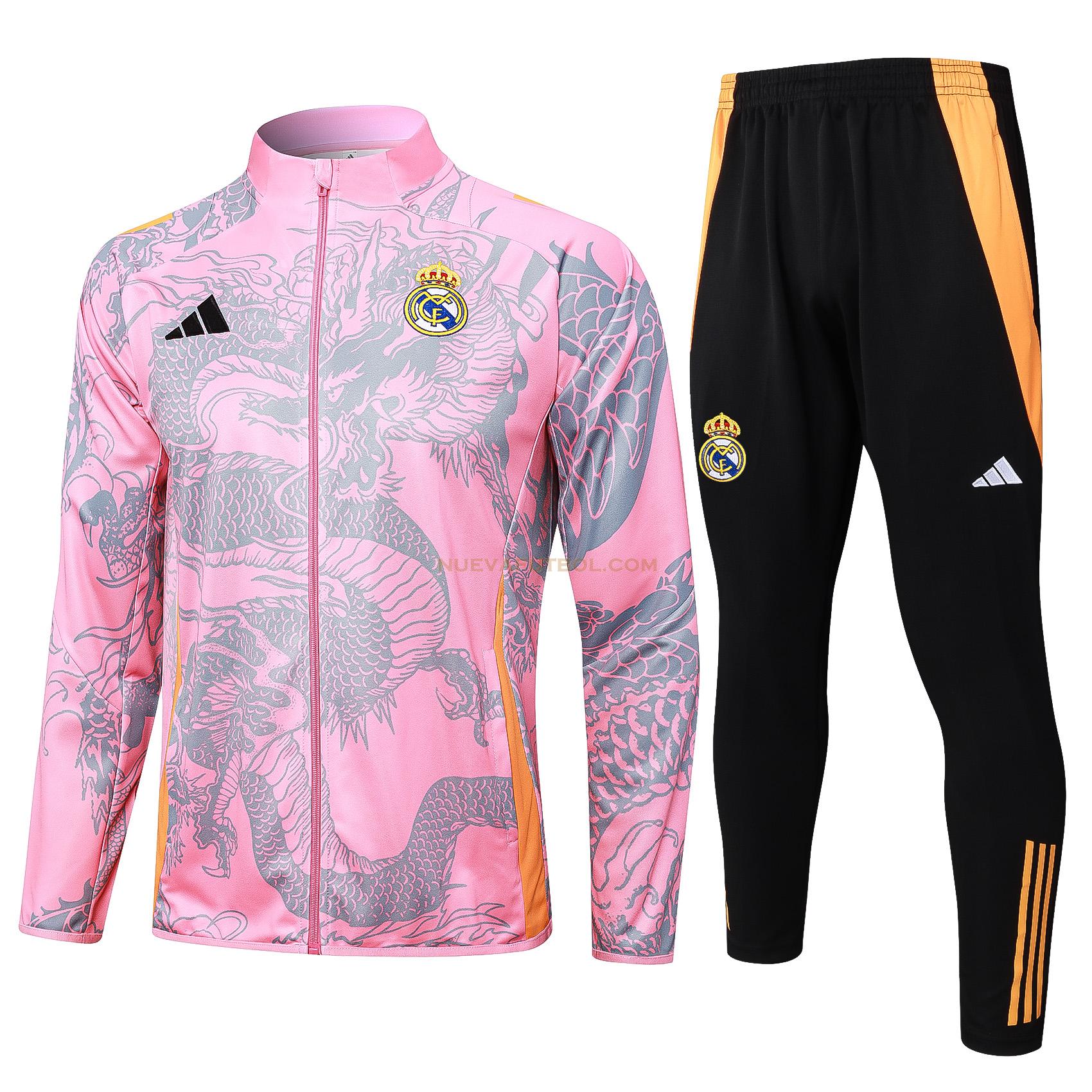 long zipper chandal real madrid conjunto 2024 2025 rosa hombre