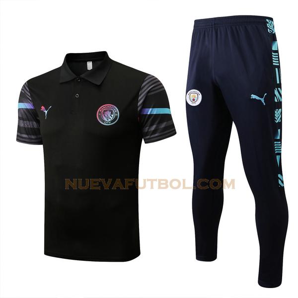 polo manchester city conjunto 2022 2023 negro hombre